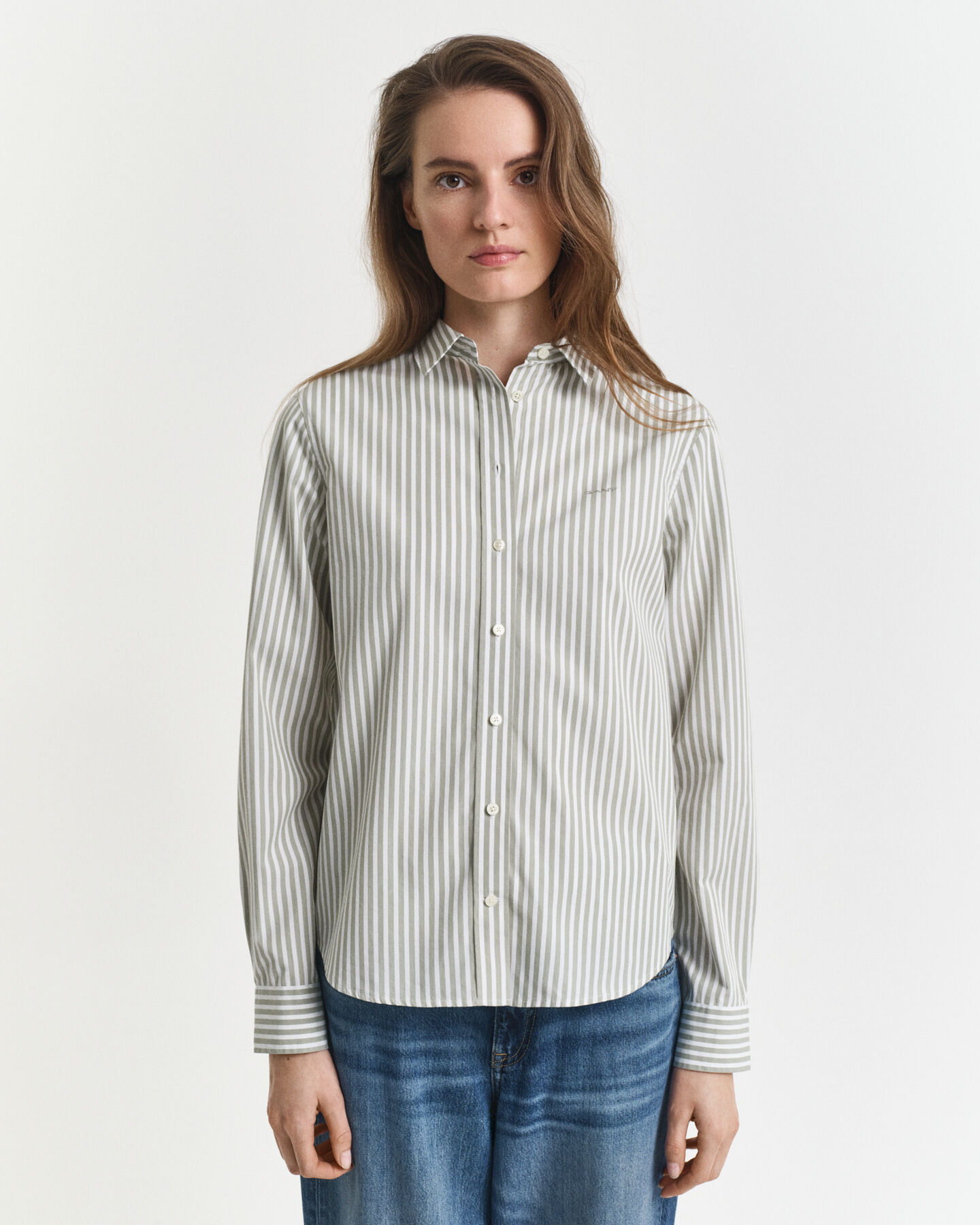 Camicia classica in popeline a righe regular fit