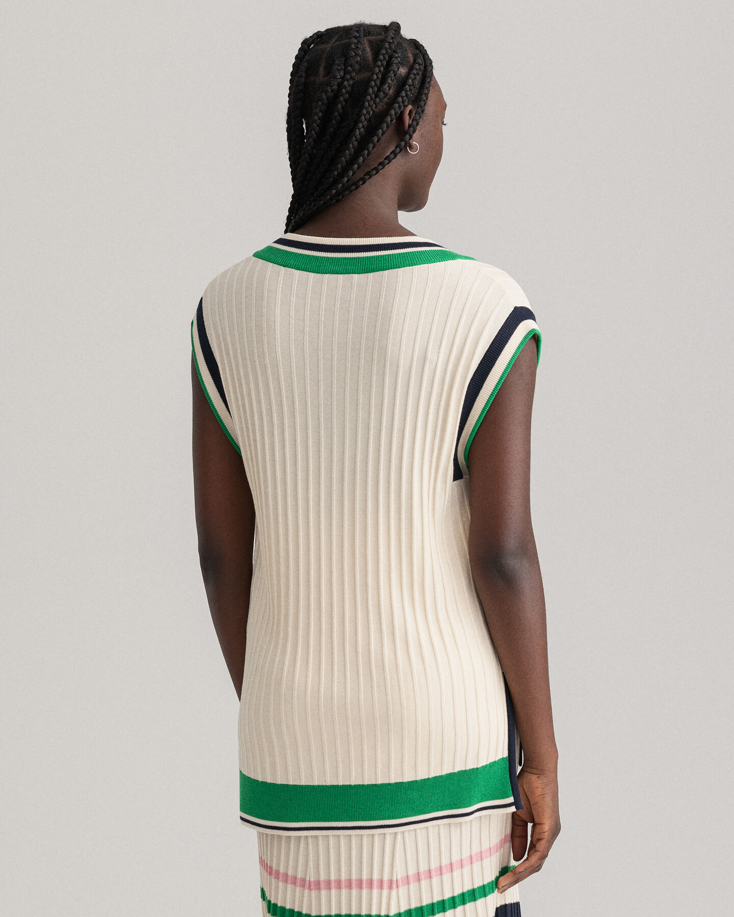 Gilet a coste e righe