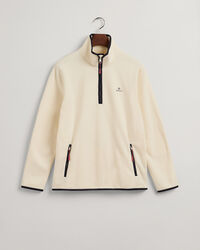 Felpa in pile leggera con zip corta