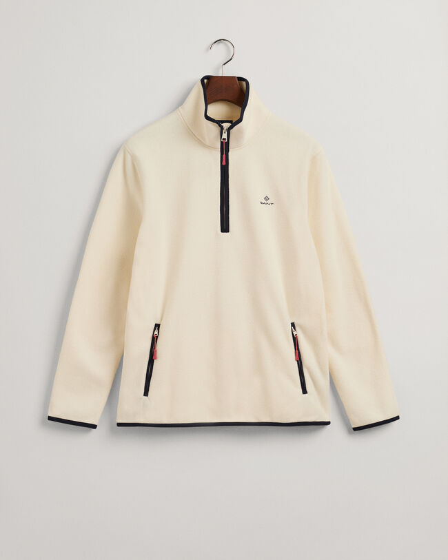 Felpa in pile leggera con zip corta