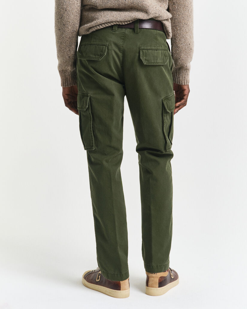 Pantaloni cargo in twill di cotone regular fit