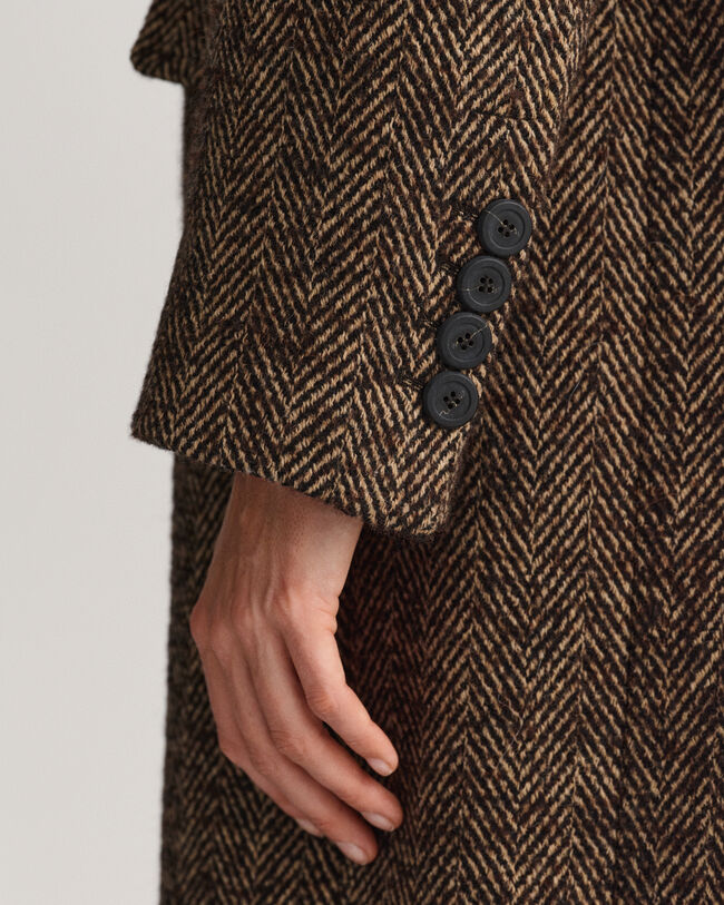 Cappotto con motivo a spina di pesce