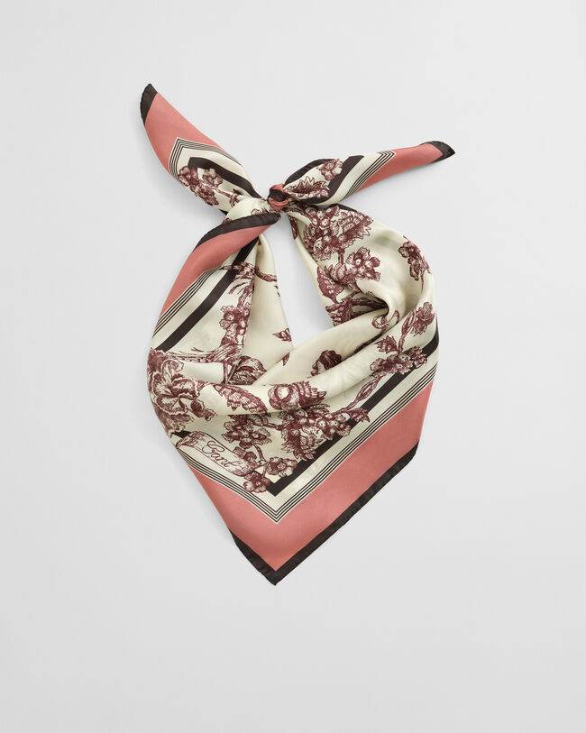 Foulard in seta con stampa di albero