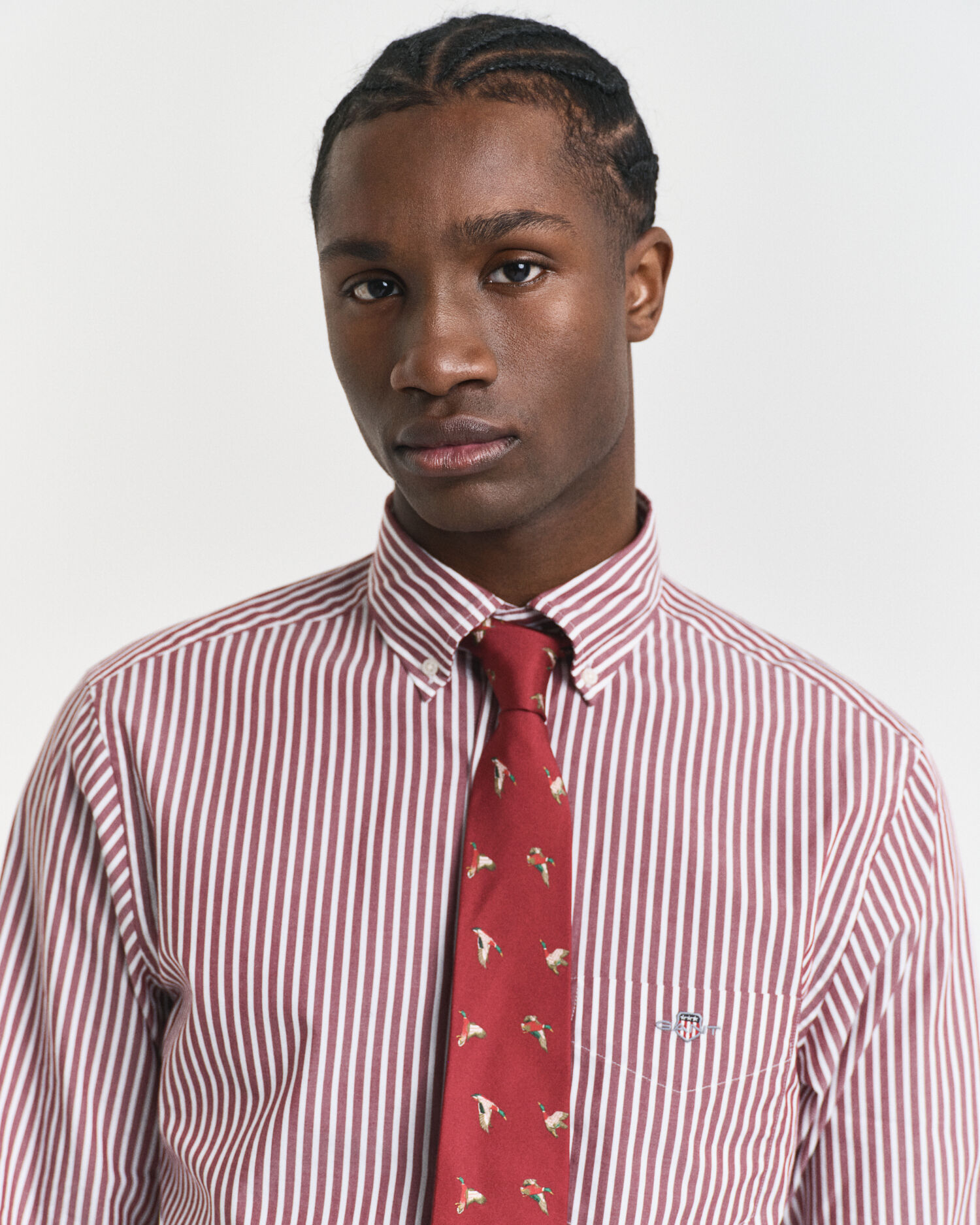 Camicia classica in popeline a righe regular fit