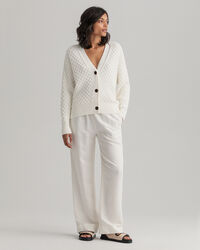 Pantaloni pull-on in lino-viscosa