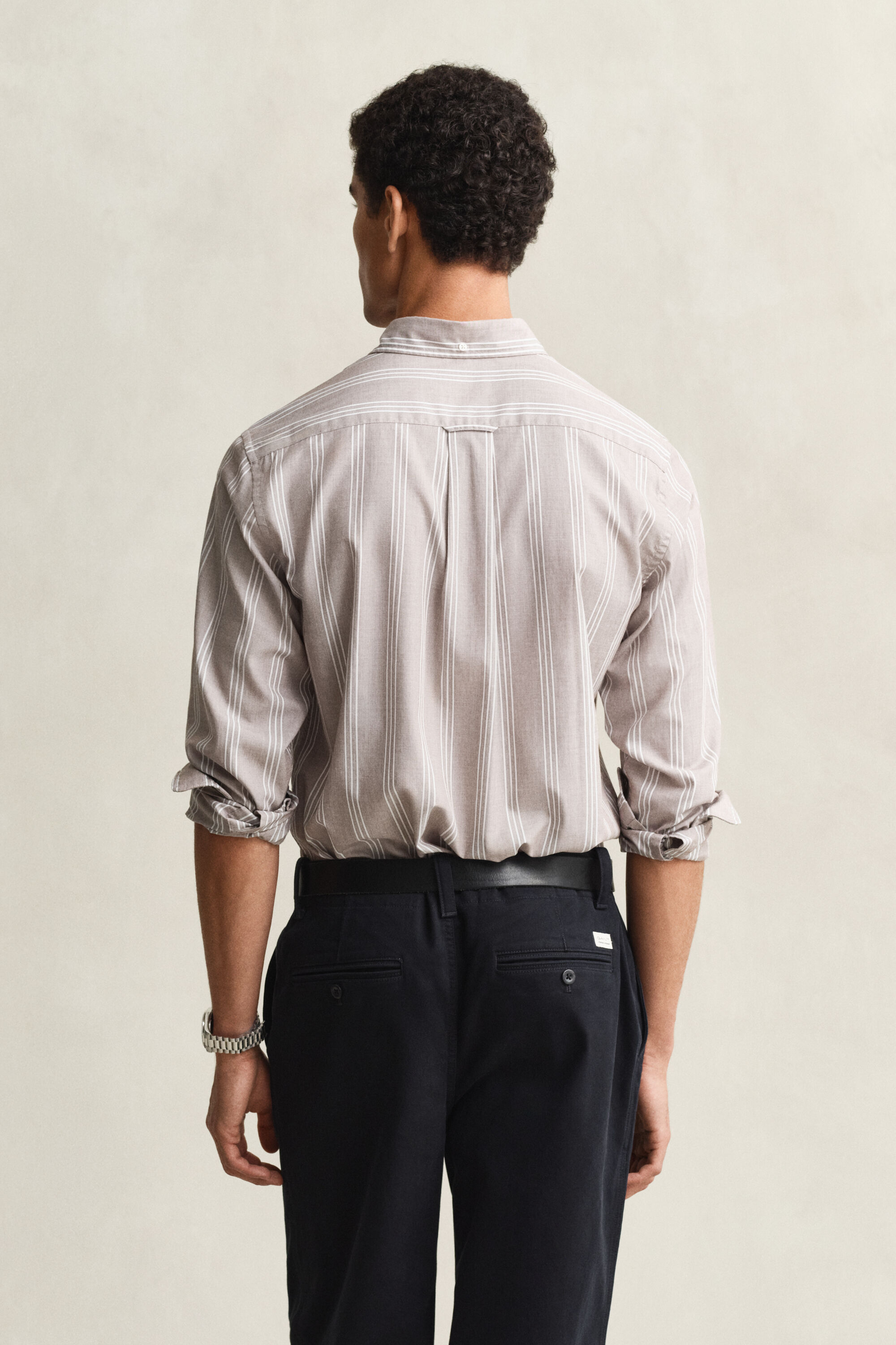 Camicia fil-à-fil in popeline a righe regular fit