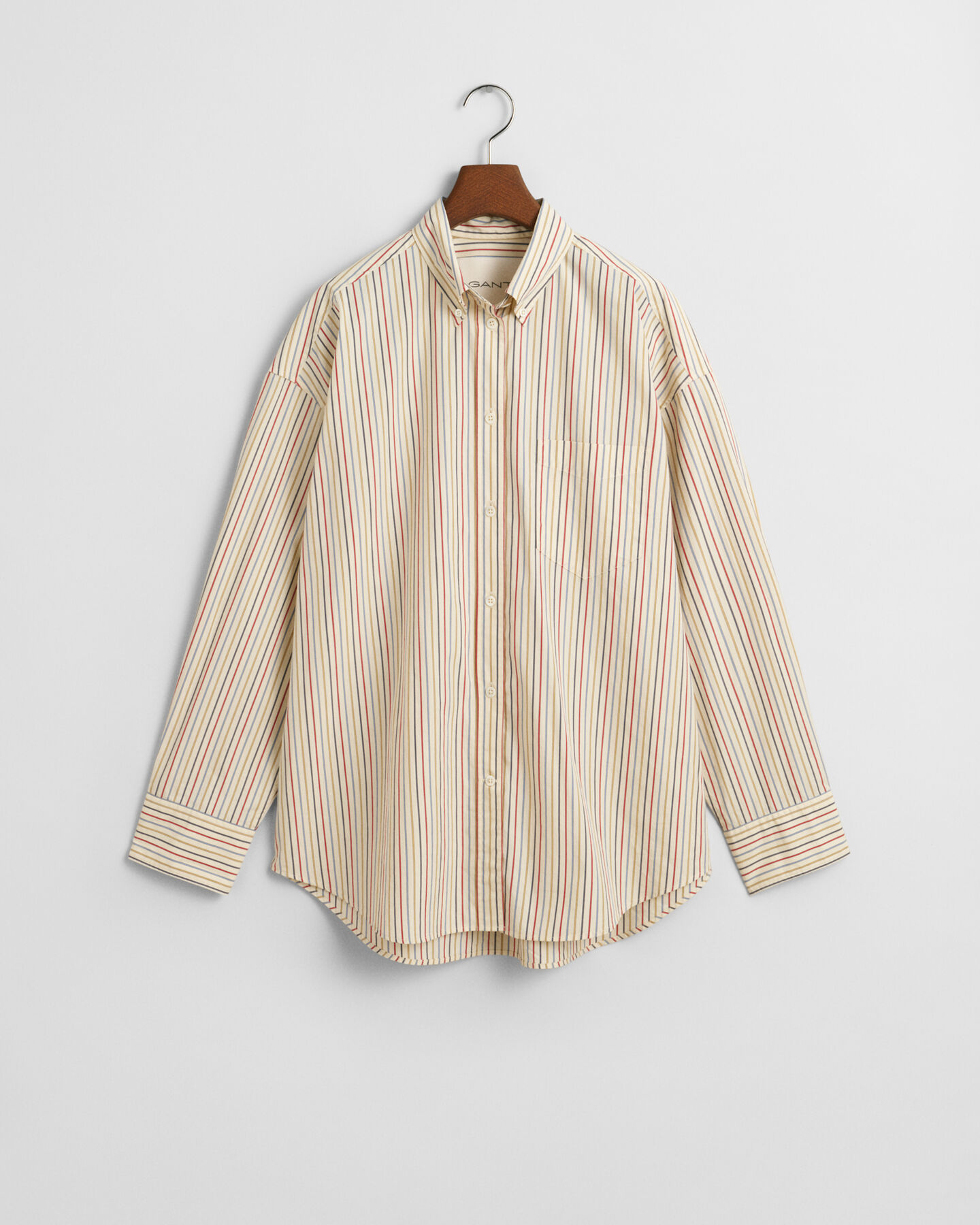 Camicia in popeline a righe oversize