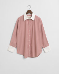 Camicia a righe con colletto a contrasto oversize