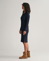 Abito girocollo in cotone elasticizzato a trecce