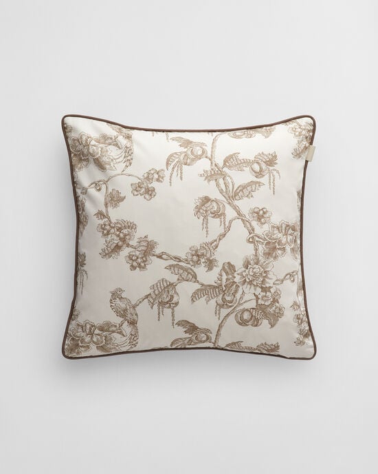 Copricuscino in raso con stampa di albero