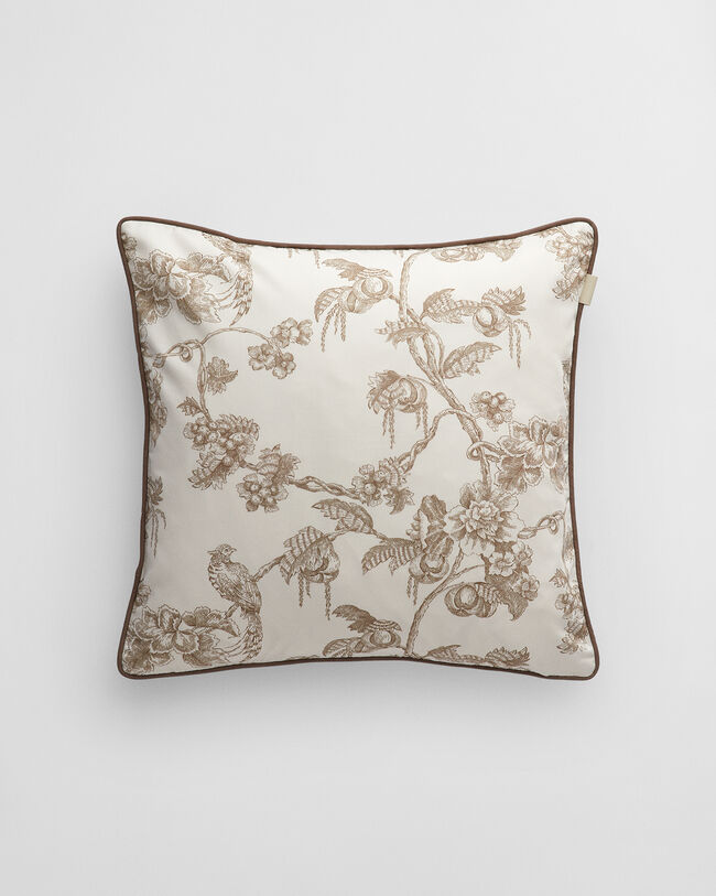 Copricuscino in raso con stampa di albero