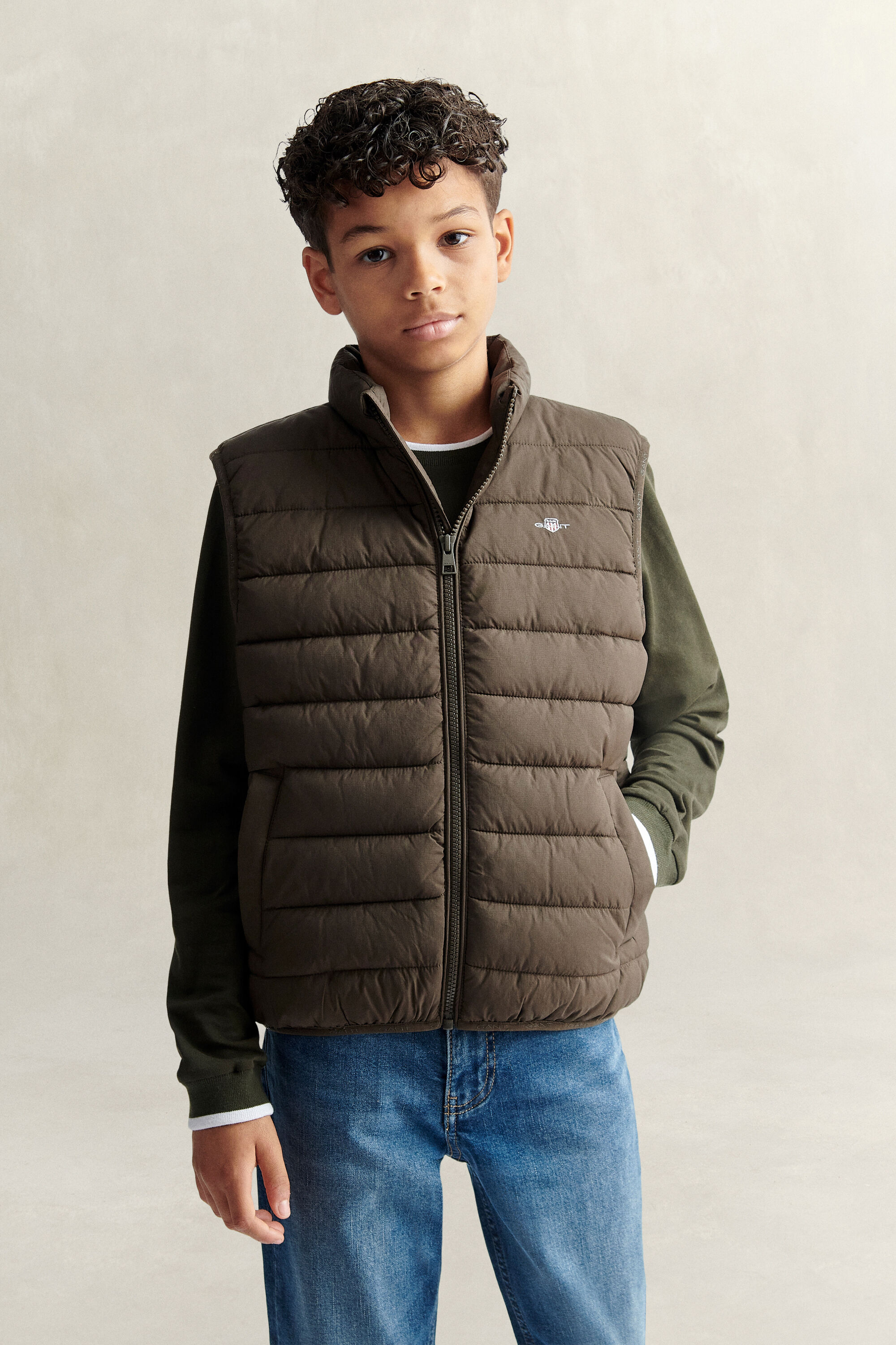 Piumino smanicato leggero Teen Boys