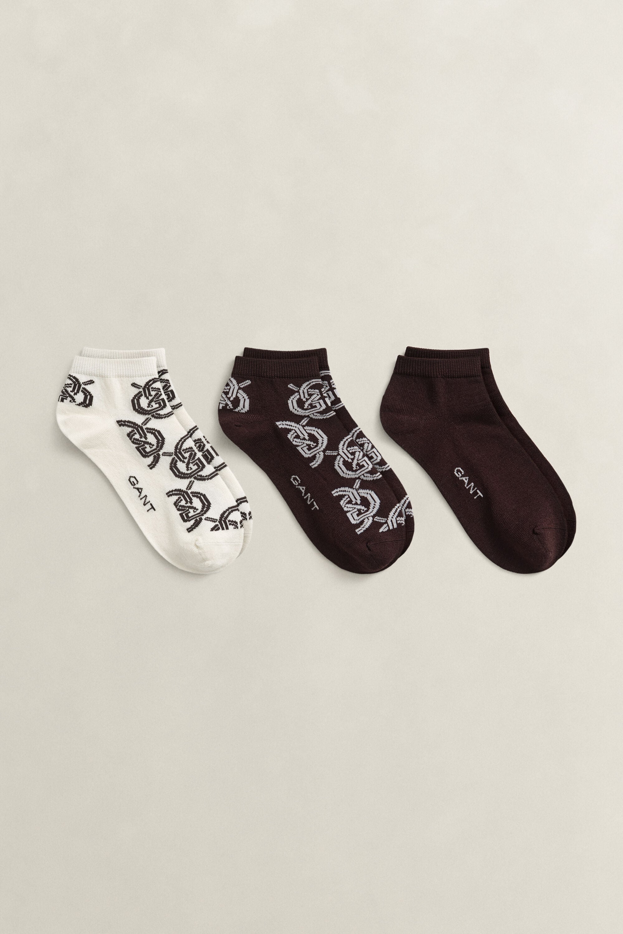 Calzini alla caviglia con monogramma confezione da 3