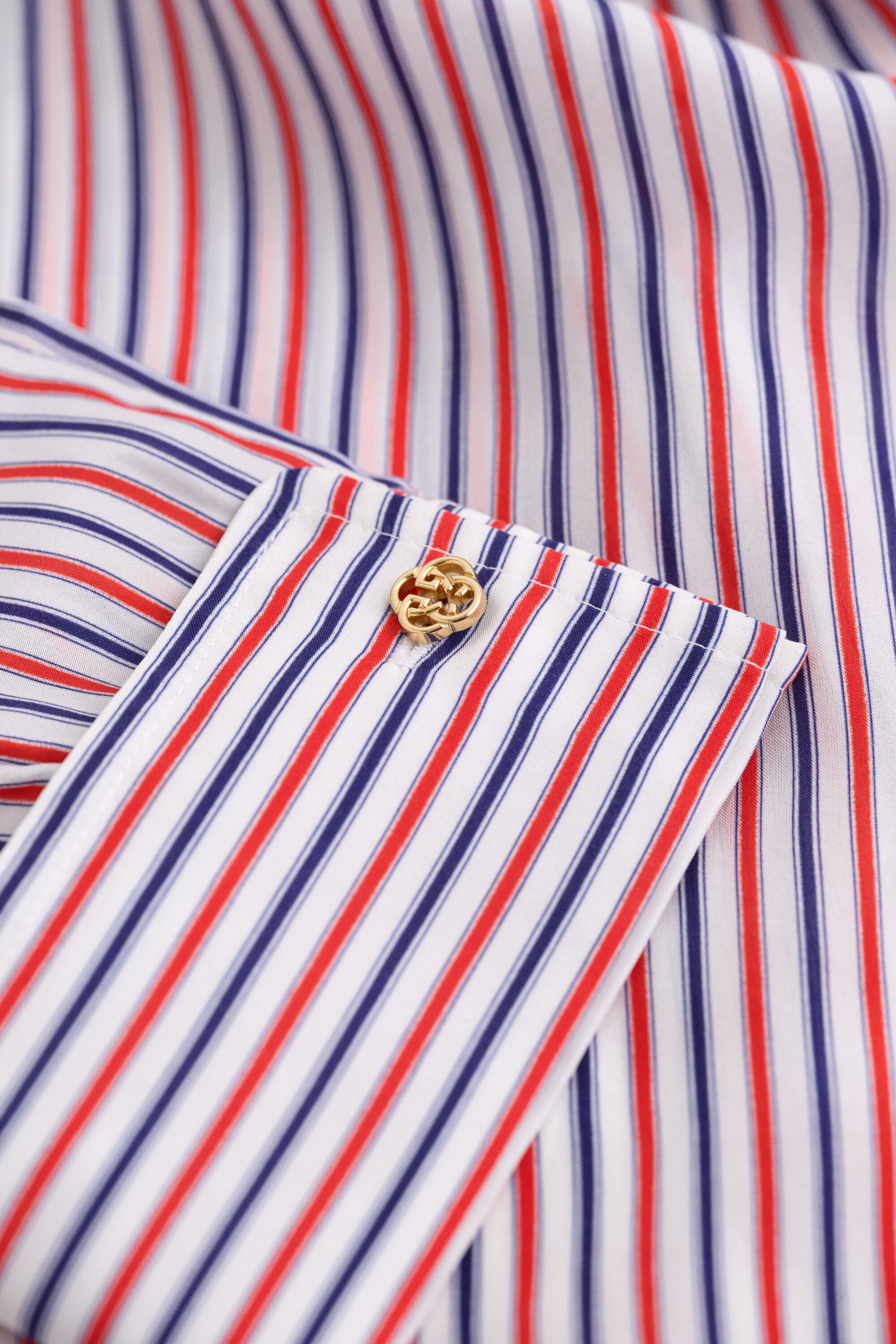 Blusa in seta habotai a righe