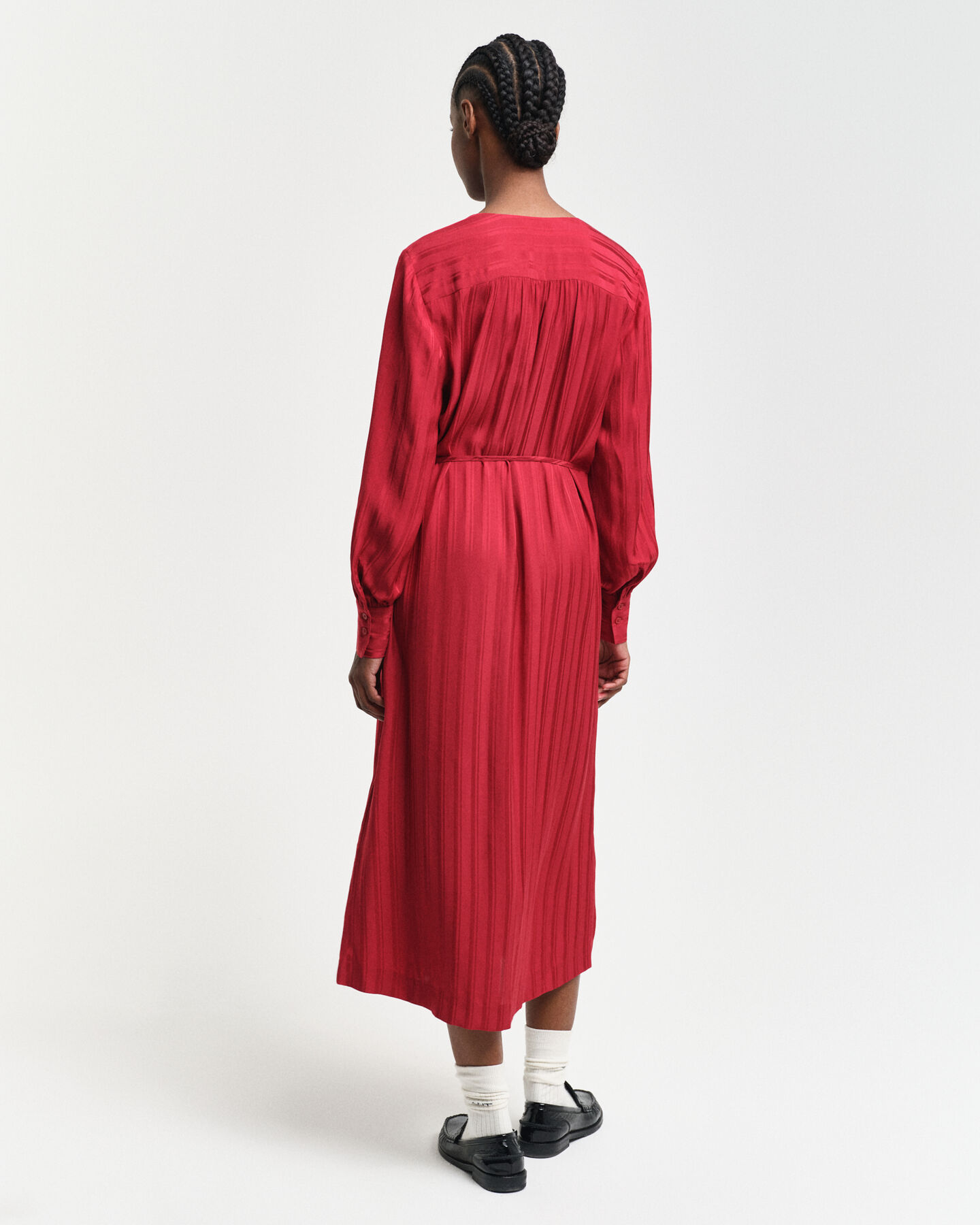 Abito chemisier in raso a righe