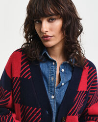 Cardigan con scollo a V Buffalo Checked