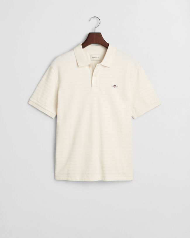 Polo a righe testurizzata