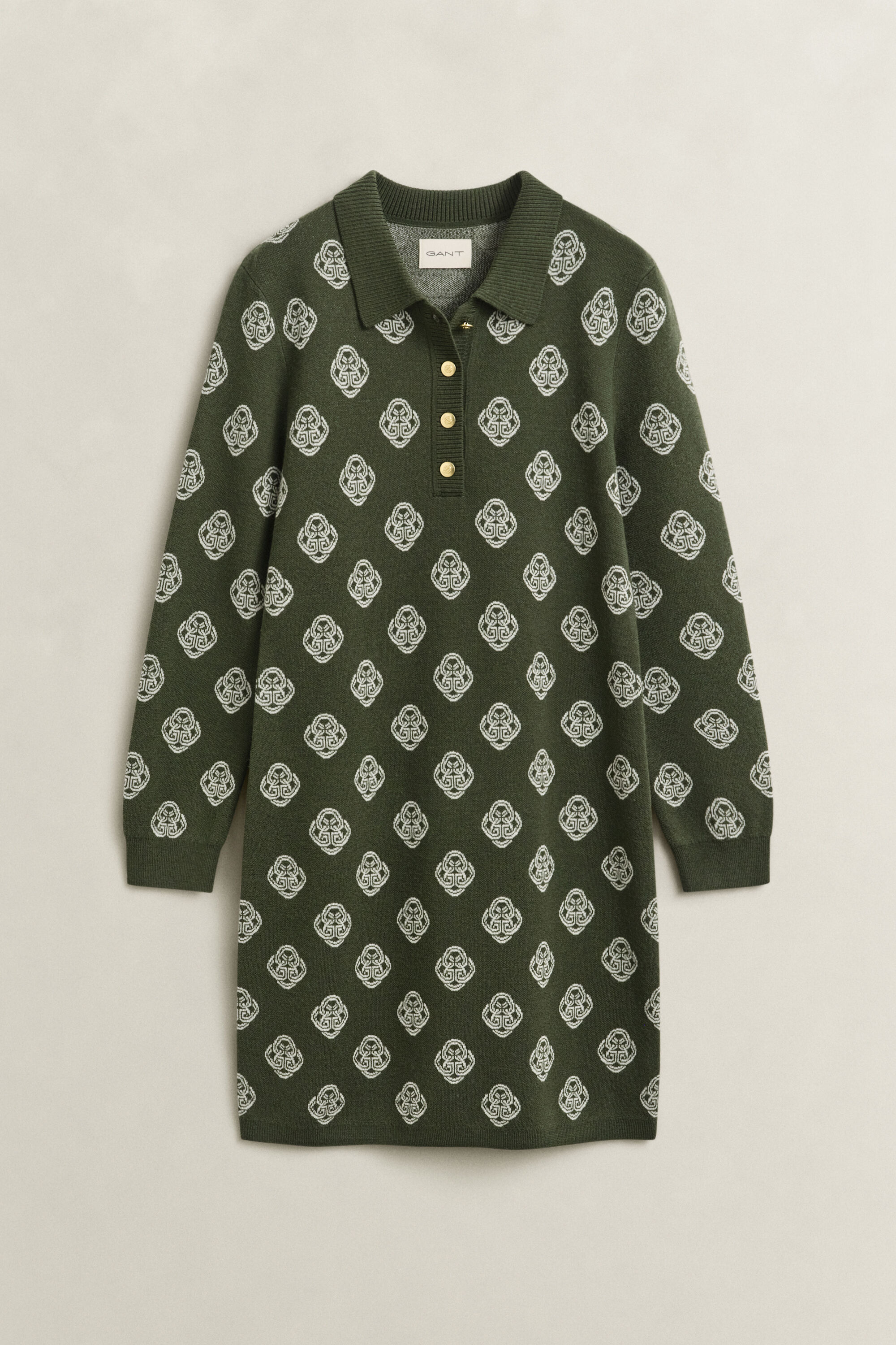 Abito polo in maglia con motivo Monogram