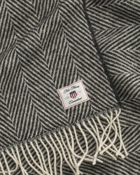 Coperta in lana con motivo a spina di pesce
