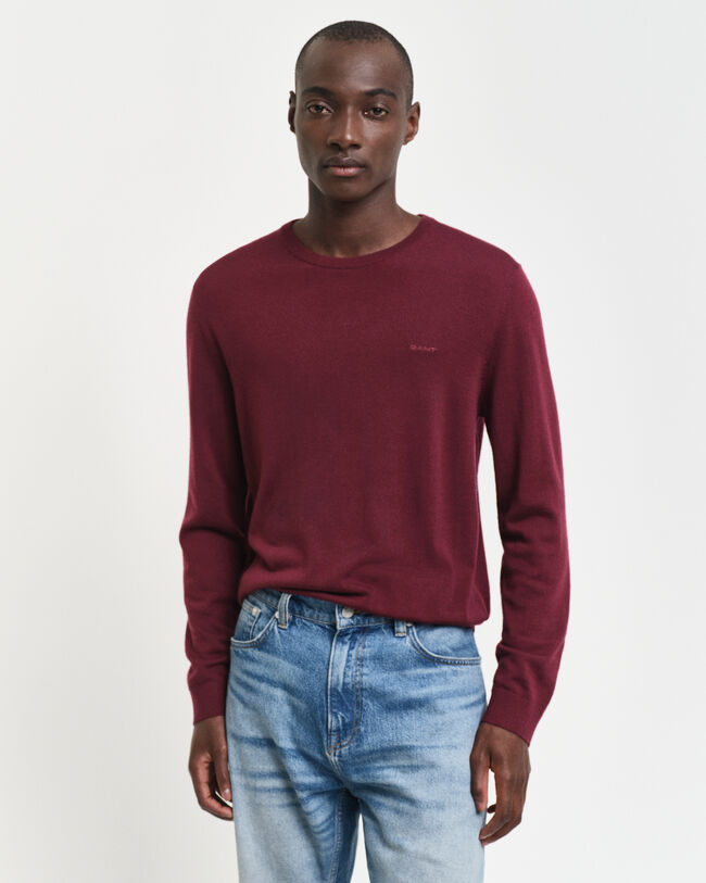 Maglia girocollo in finissima lana merino