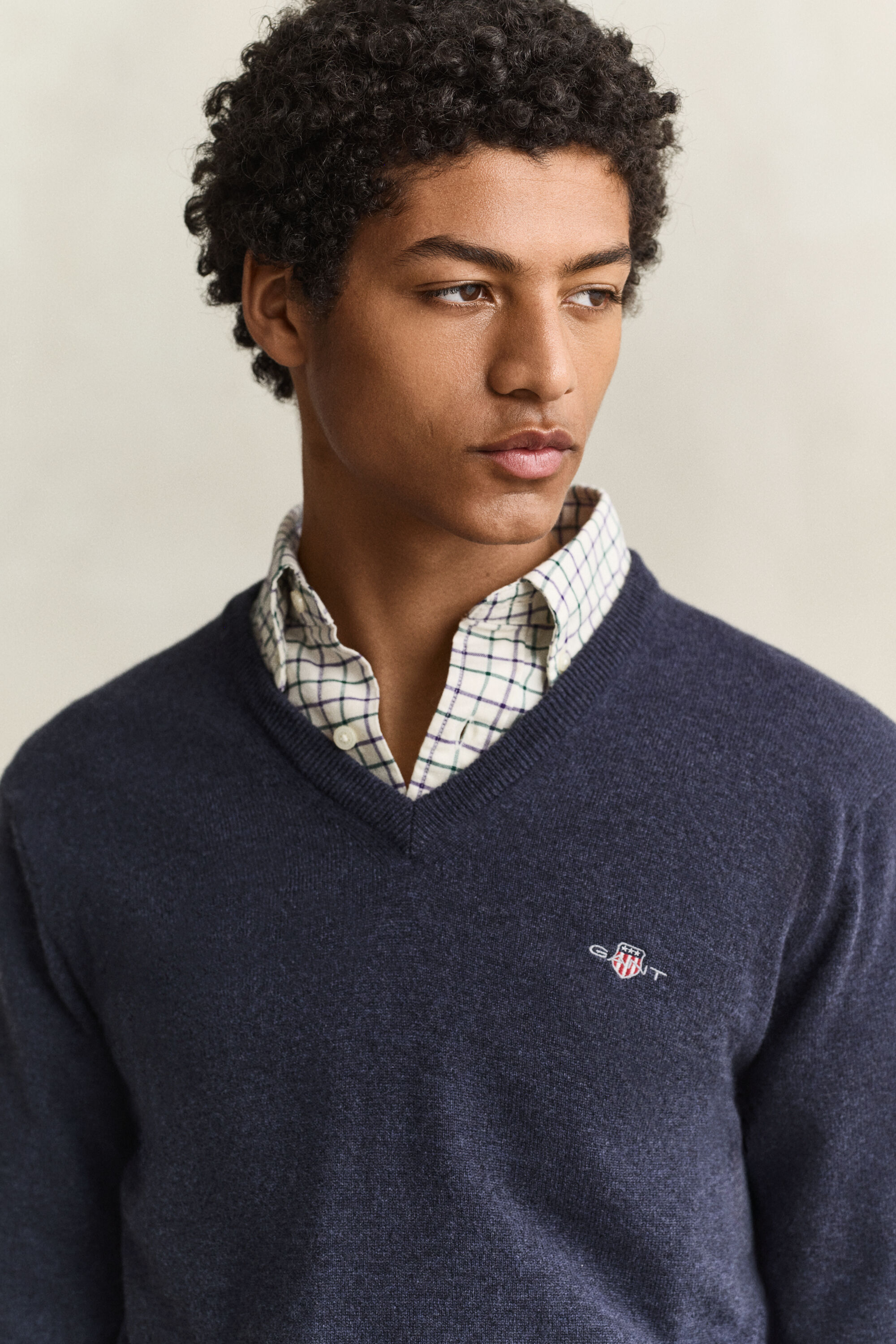 Maglia con scollo a V in lana d’agnello