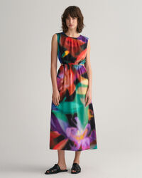 Abito smanicato con stampa floreale