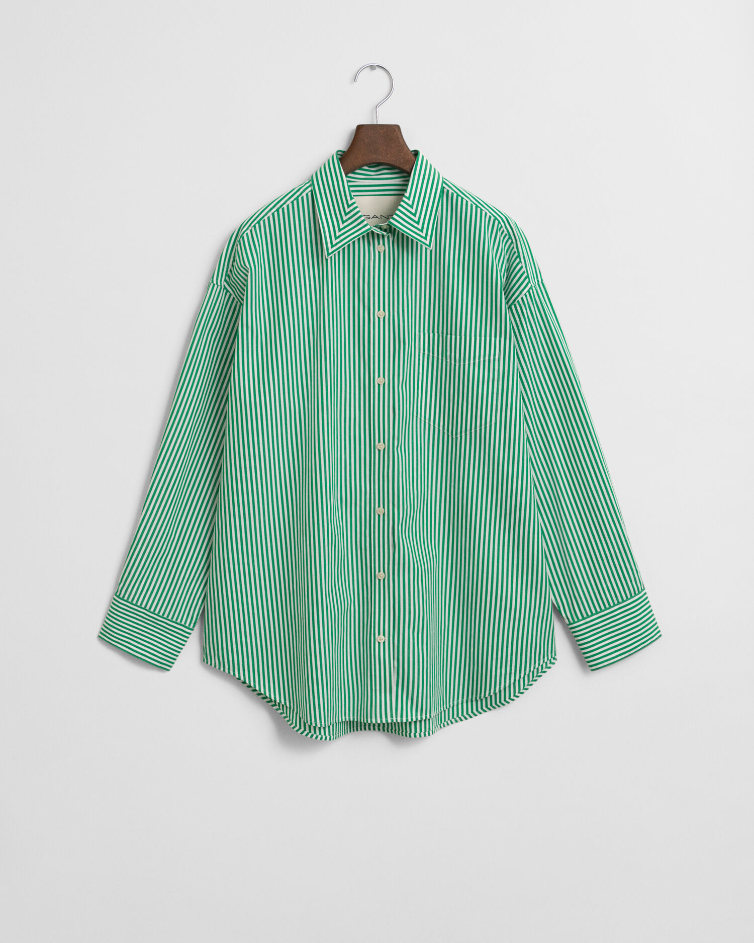 Camicia classica in popeline a righe oversize