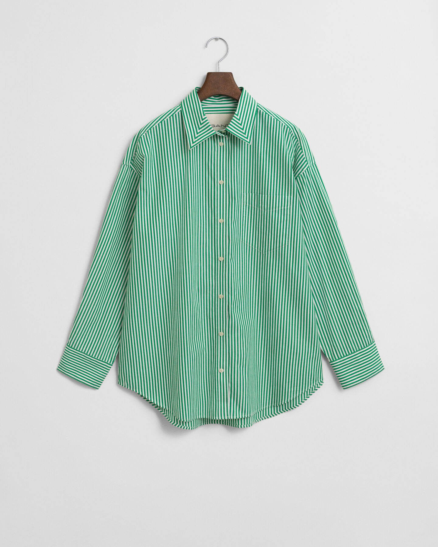 Camicia classica in popeline a righe oversize