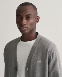 Cardigan in cotone classico con scollo a V