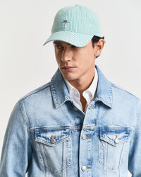 Cappellino seersucker a righe