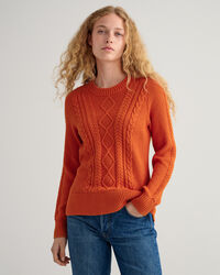 Maglia girocollo a trecce