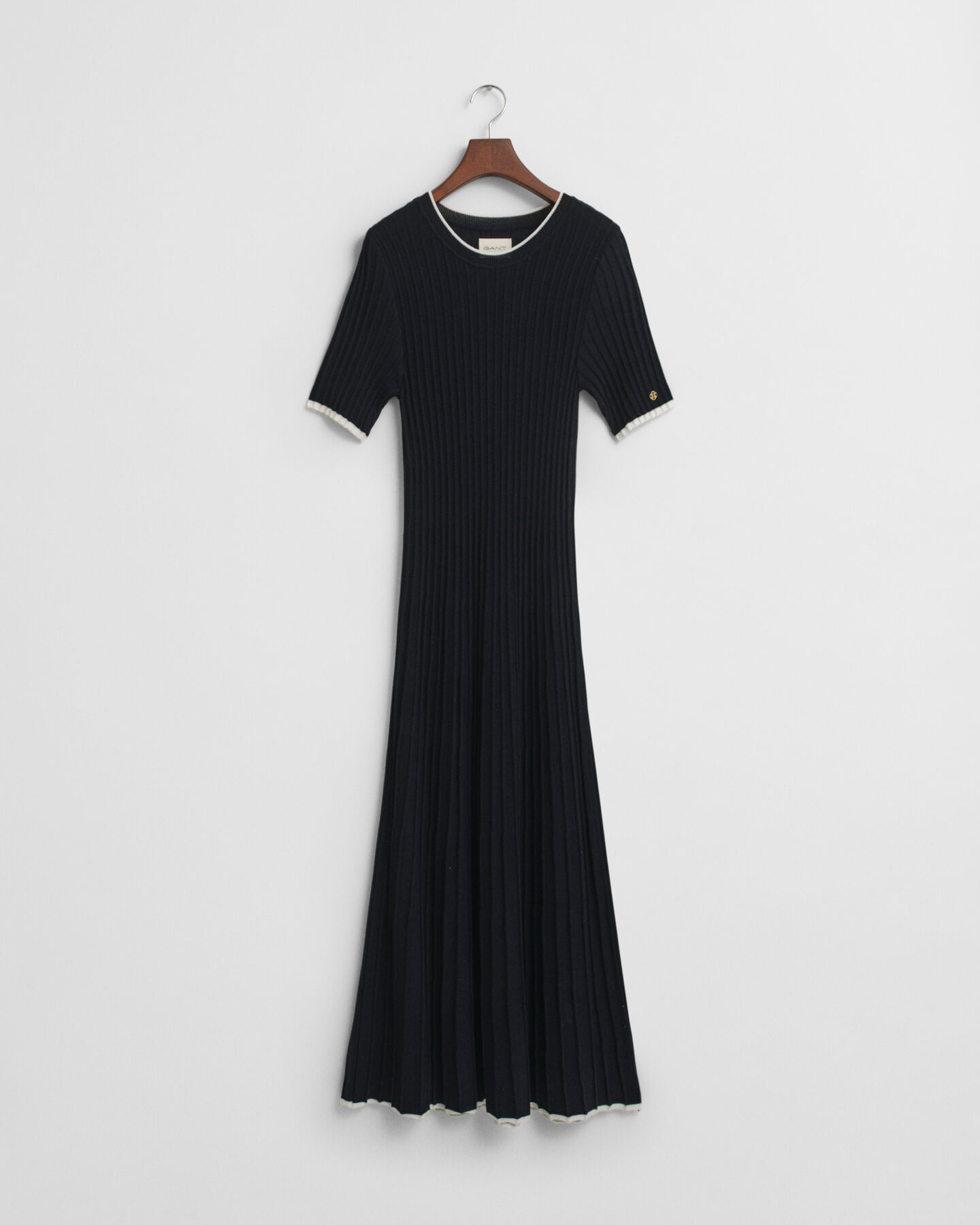 Abito in maglia a coste a contrasto