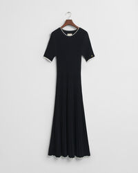 Abito in maglia a coste a contrasto