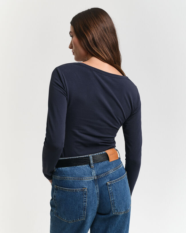 Top a maniche lunghe con scollo rotondo