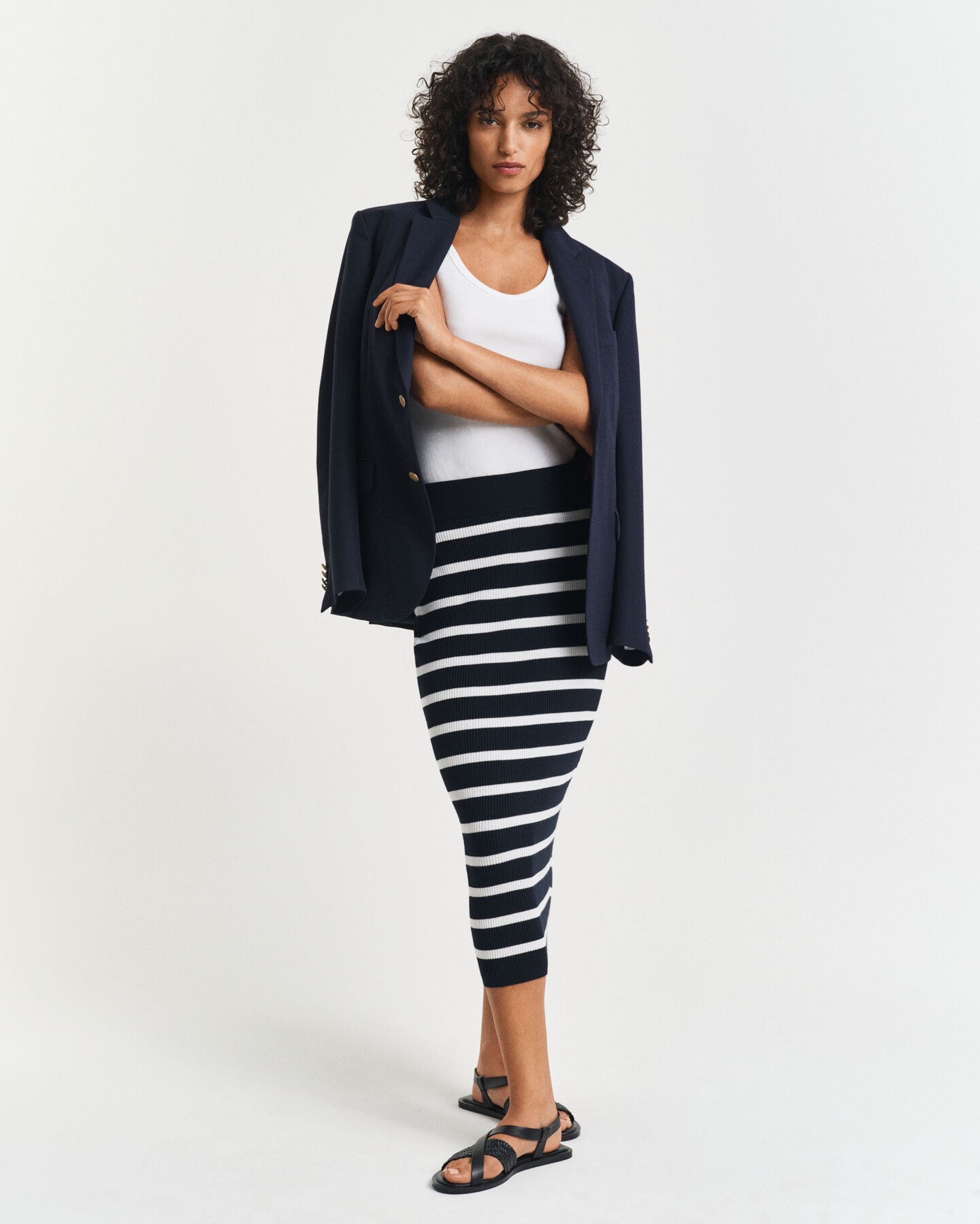 Gonna in maglia a righe