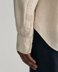 Camicia di lino pied de poule slim fit