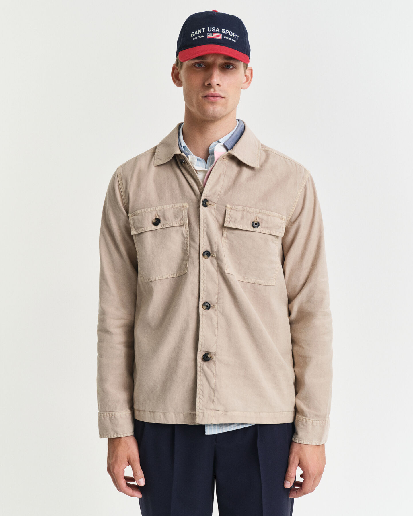 Camicia giacca in lino-cotone regular fit