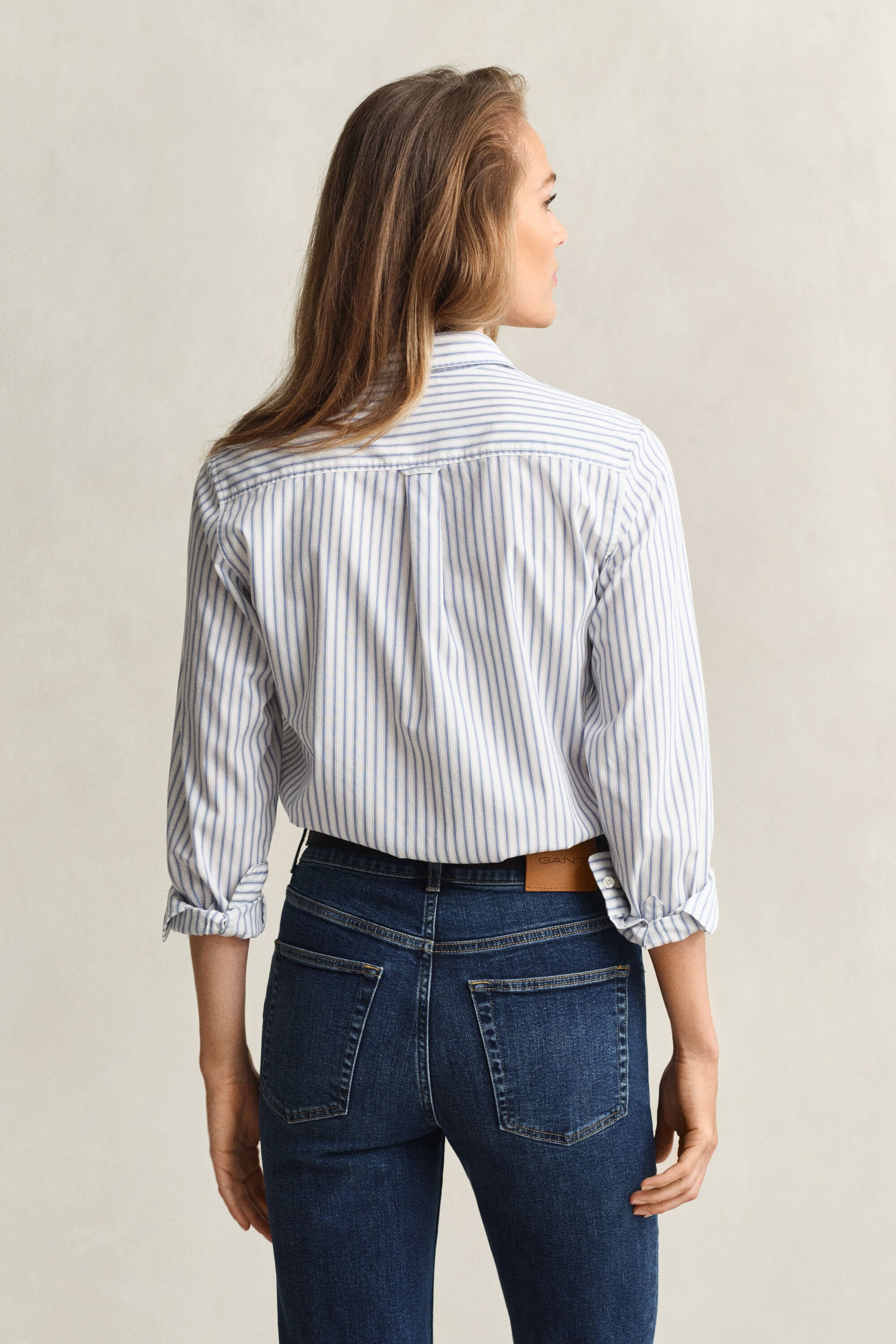 Camicia in popeline a righe regular fit
