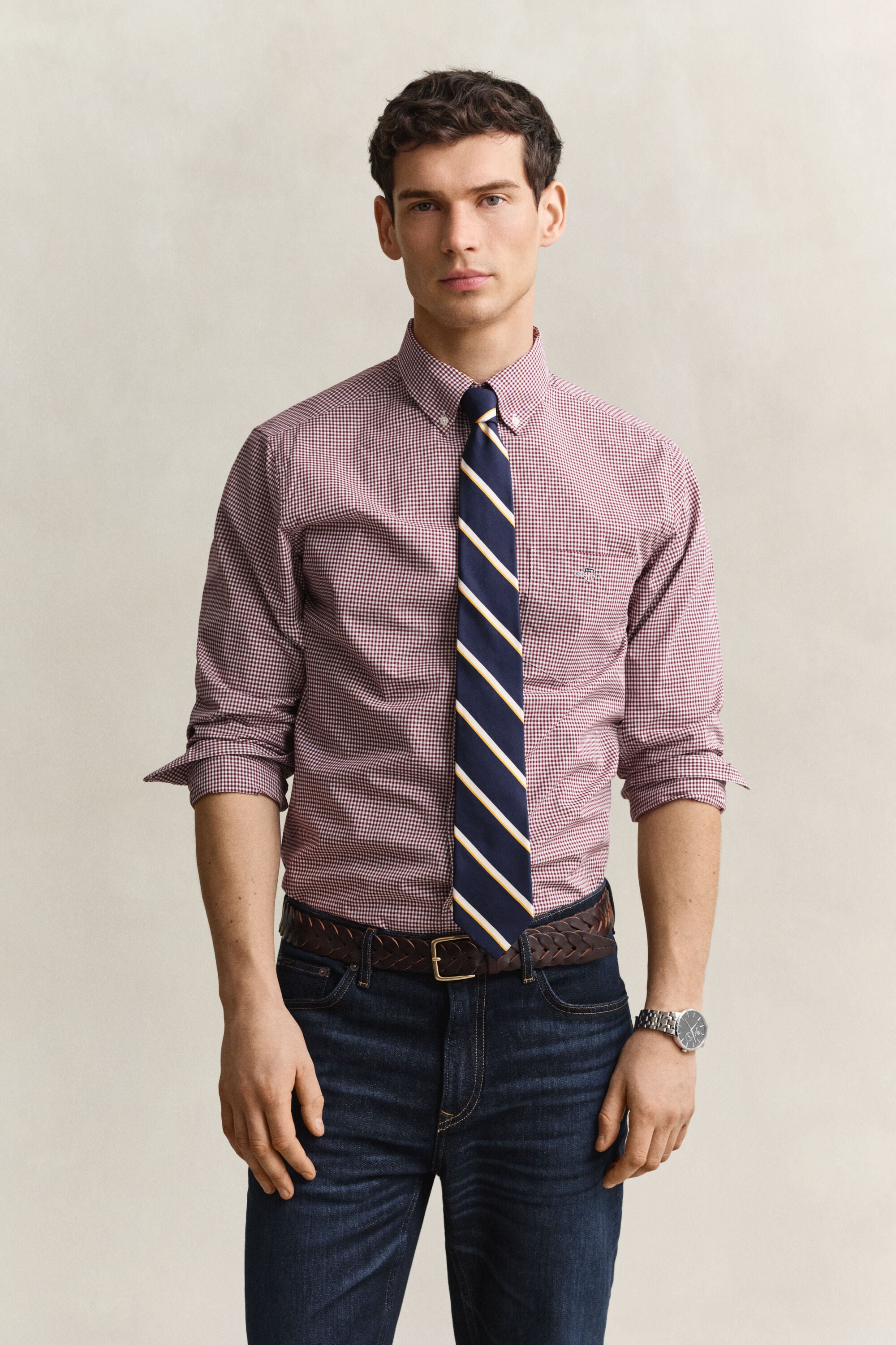 Camicia classica in popeline percalle