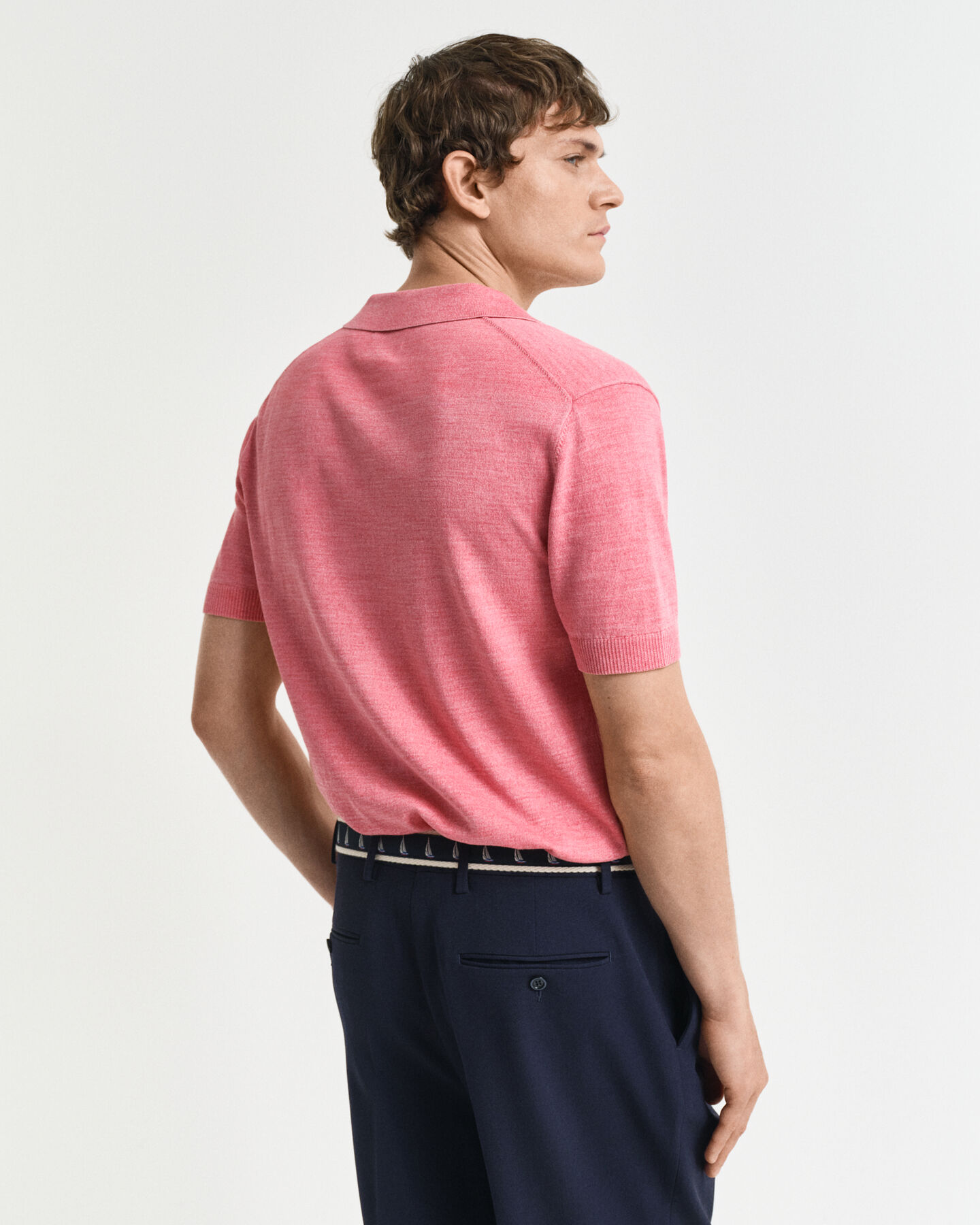 Maglia polo a maniche corte effetto sbiadito