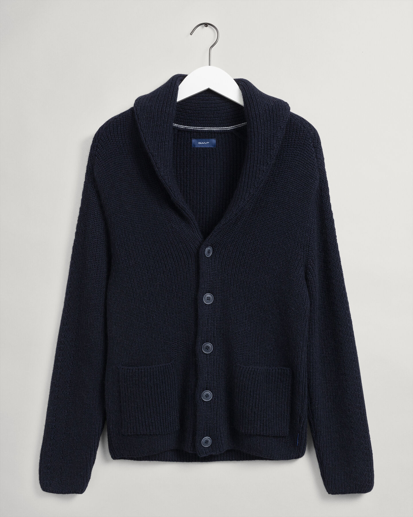 Cardigan sciallato in misto mohair