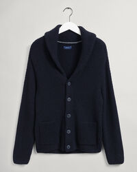 Cardigan sciallato in misto mohair