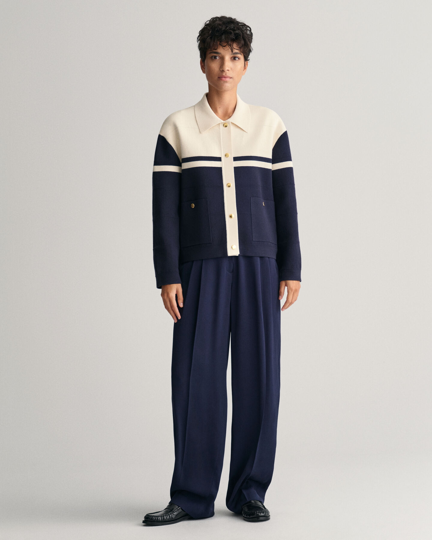 Cardigan a blocchi di colore