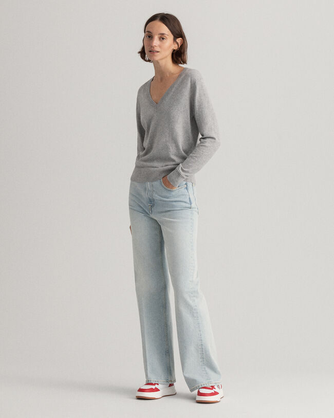 Maglia in cotone leggero con scollo a V