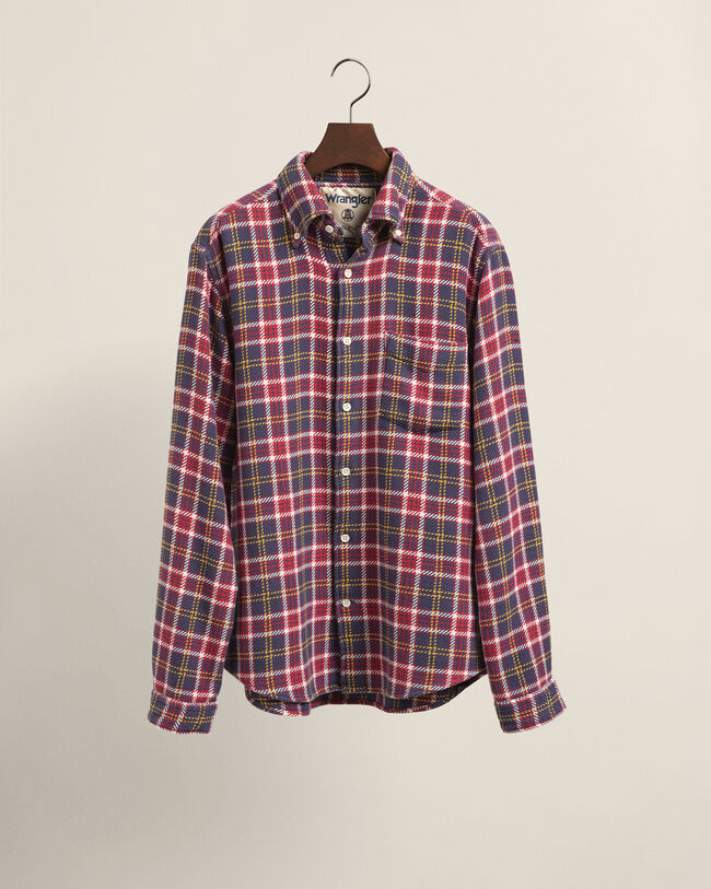 Camicia Wrangler x GANT regular in twill a scacchi