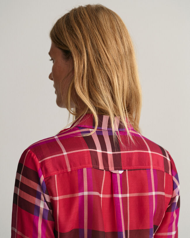 Camicia a quadri in misto cotone-seta regular fit