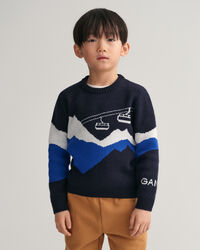 Maglia girocollo in jacquard Alpine Kids