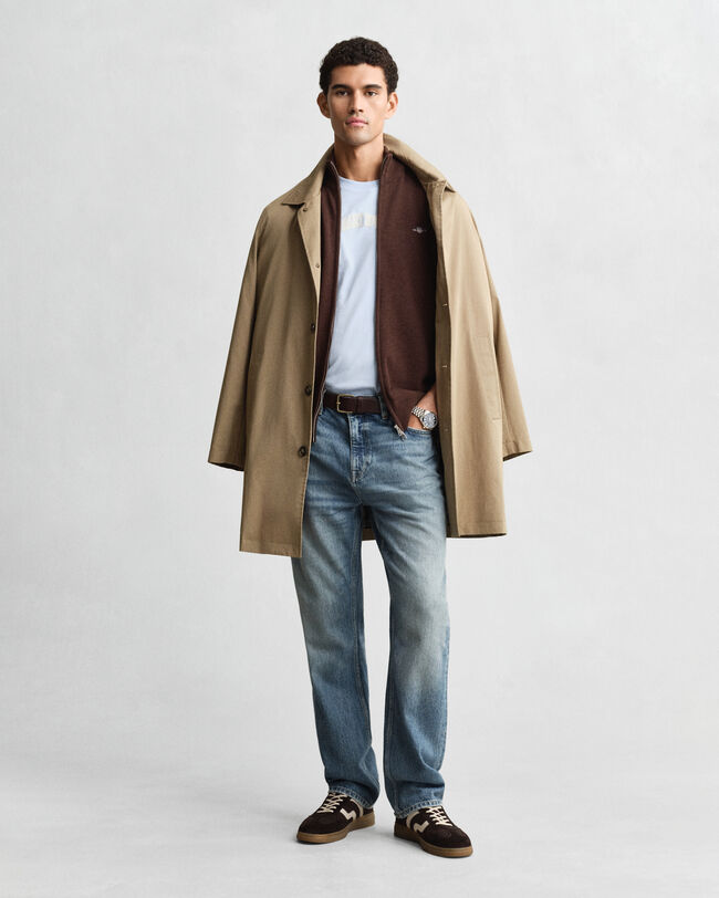 Cardigan in cotone casual con zip