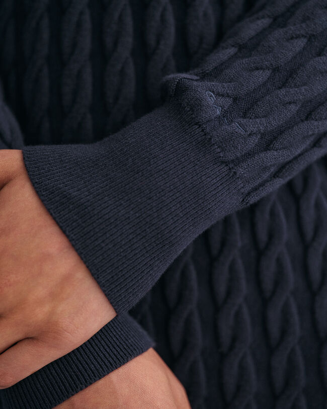 Abito girocollo in cotone elasticizzato a trecce