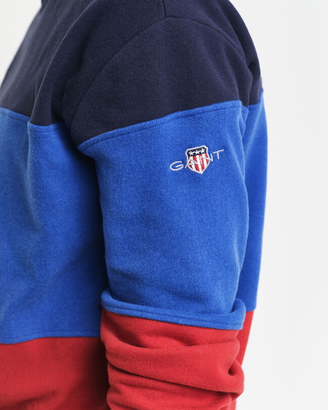 Felpa girocollo colour block